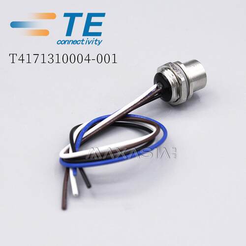 TE泰科M12前面板安装连接器T4171310004-001母端4孔Acode 0.2米线