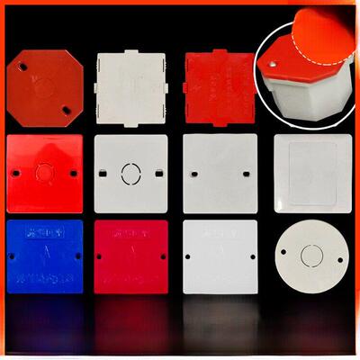 PVC86型线盒暗盒装饰盖圆灯头盒保护盖方形明装底盒盖板八角盖板