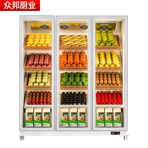 蔬菜水果保鲜柜厨房冰箱饮料冷藏展示柜商用点菜柜立式冰柜风幕柜