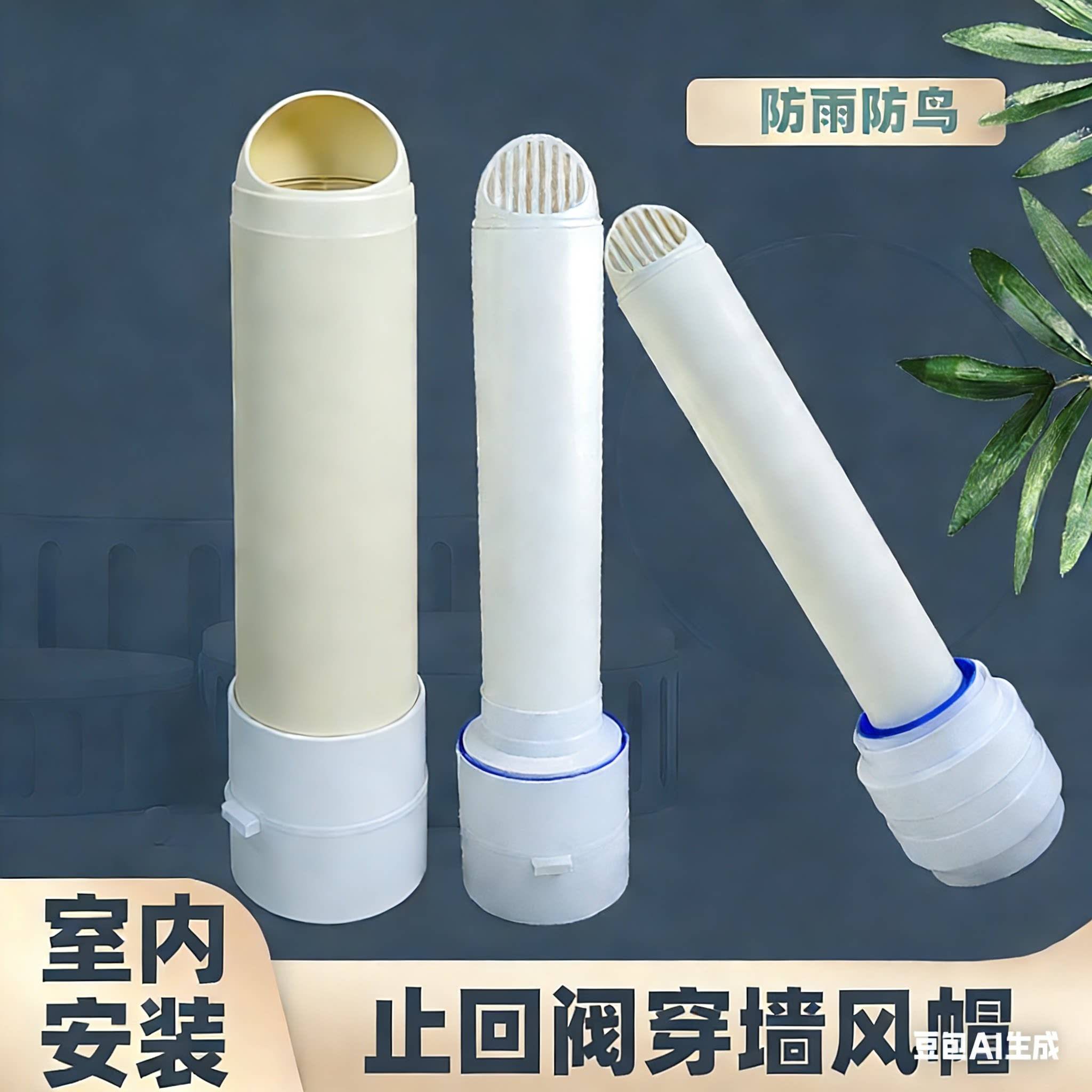 加长止逆阀防虫浴霸排气管防鸟穿墙风帽抽油烟机管道外墙一体式