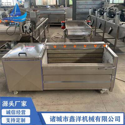 滚筒式毛辊沙辊清洗机菱角清洗去皮机贝壳类海鲜毛刷清洗设备