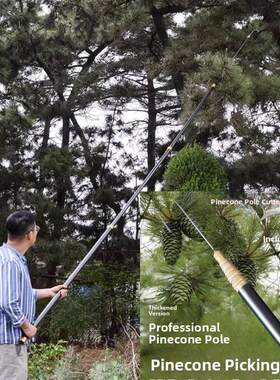 摘松果神器打松塔专用杆割槟榔伸缩加长采摘钩子板栗核桃摘子十米
