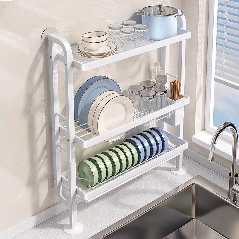 厨房置物架水槽窄边沥水碗架免打孔上墙放碗碟盘收纳小型洗碗架子