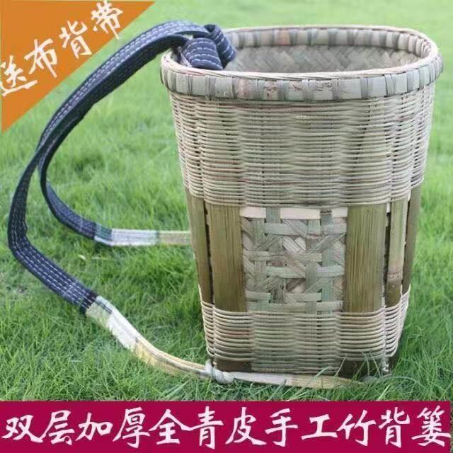 背篓竹编竹背筐竹背篼纯手工竹制品买菜双肩背背篓家用农村