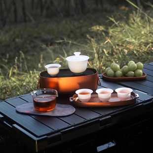 轻奢玻璃陶瓷快客茶具便携懒人泡茶 哲品户外旅行功夫茶具套装