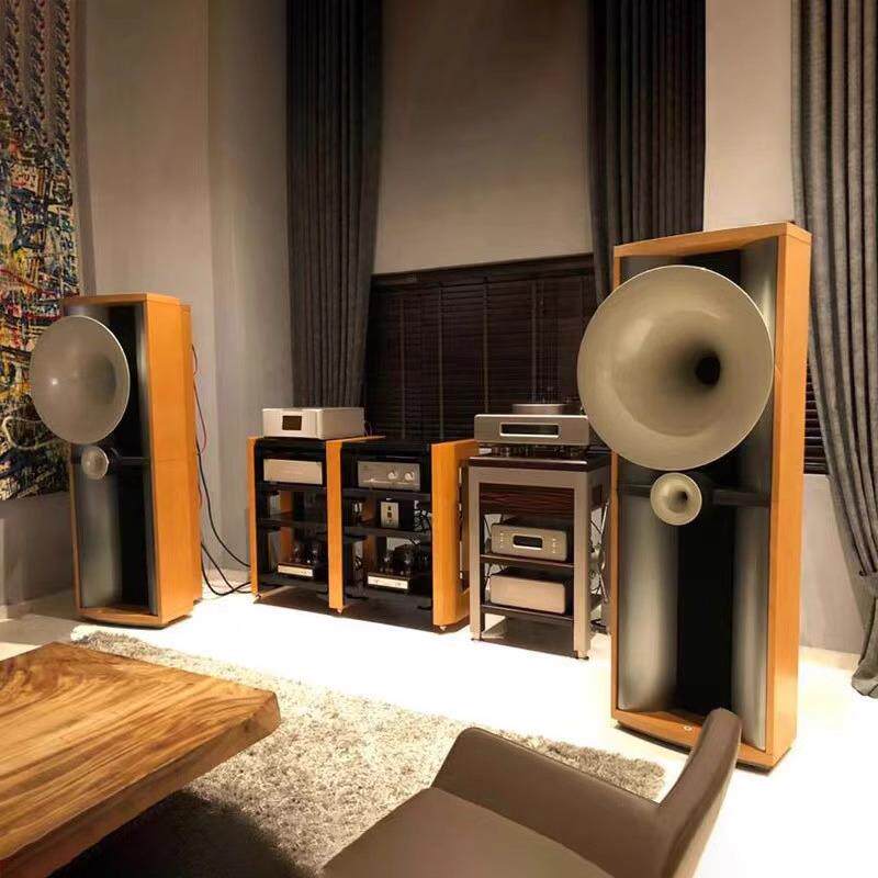 玻璃钢T618家庭影院音响喇叭落地音箱喇叭花号角专业双8寸外壳