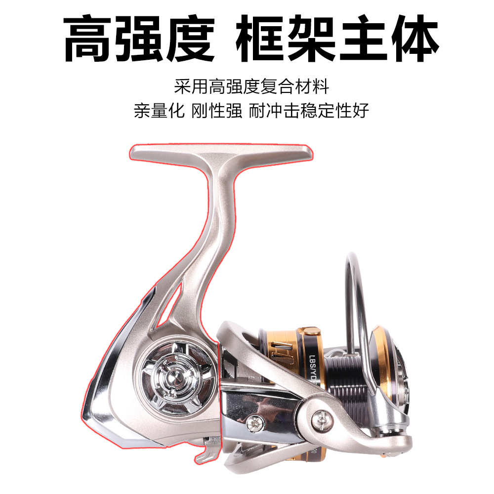海杆碳素路亚船钓鱼轮超轻金属摇臂渔线轮亚远投斜口纺车轮全金属