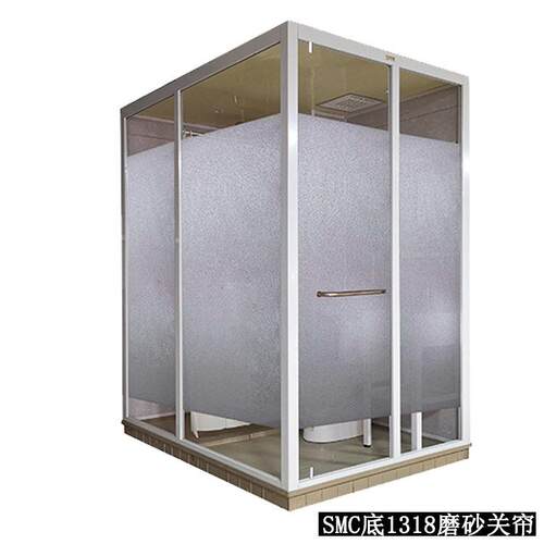 跨境双玻钢化玻璃磨砂淋浴房一体化卫生间SMC异型座整体卫生间