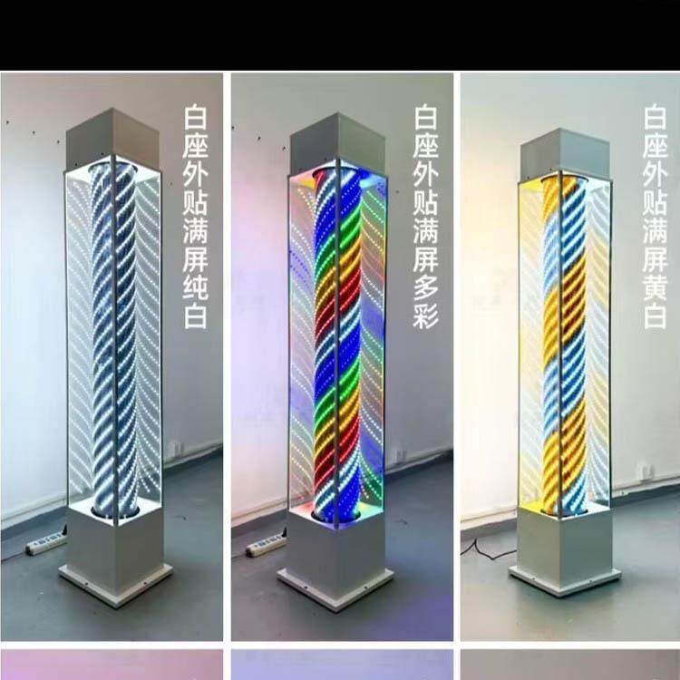 美发转灯落地灯发廊户外旋转钢化玻璃高亮炫彩LED大转灯理发店灯