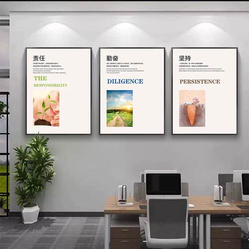 企业挂画办公室装饰画公司文化墙现代励志海报会议室标语壁画