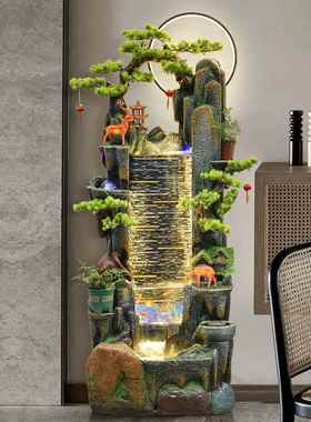 假山循招环流水喷泉WTD鱼缸厅摆件客室内外风装水财加湿器开业景