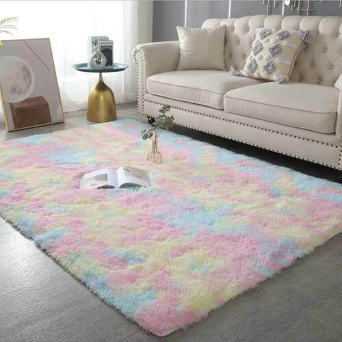 Silk Wool Tie Dye Living Room Sofa Coffee Table Mat Bedside