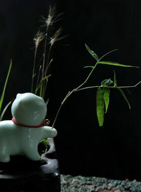 陶瓷小猫咪摆件可爱动物创意迷你室内盆景桌面装饰生日礼物小礼品