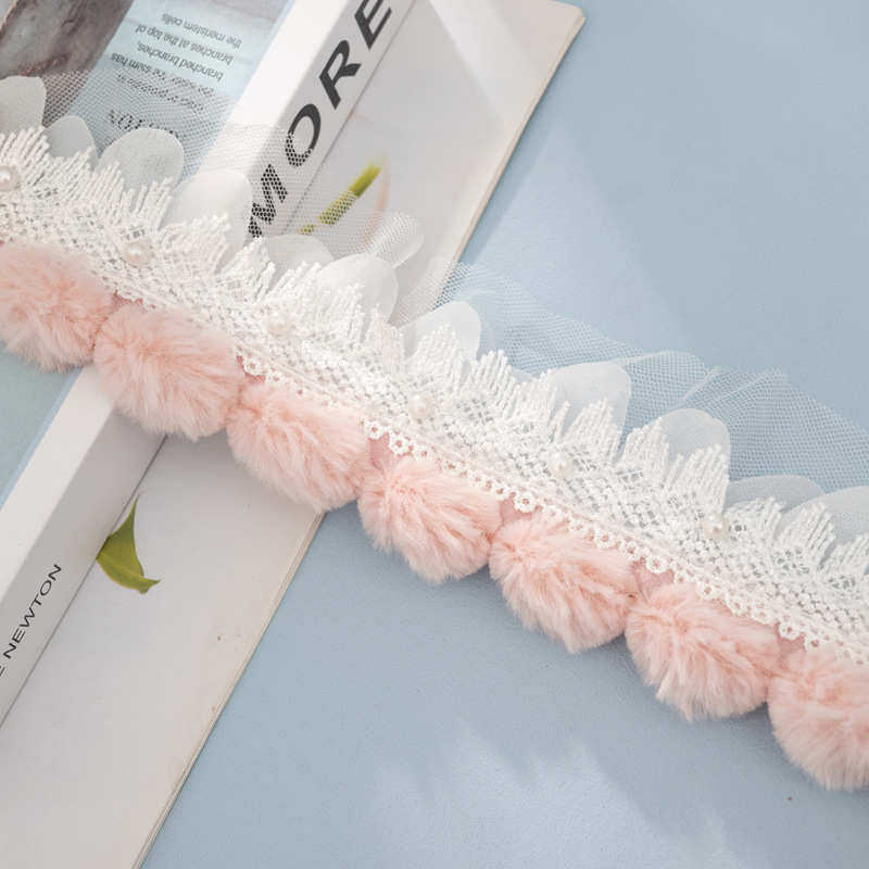 窗帘花边毛毛球织带装饰拼接蕾丝水溶毛球贴边桌边坐垫镶边侧边纱,居家布艺,花边,淘宝优惠券,粉丝福利购,淘宝优惠卷