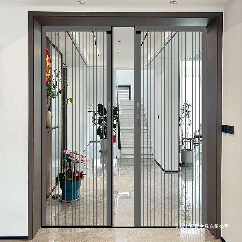 水晶折叠推拉门新款隔断门浴室卧室隐形门不透明家用高档伸缩客厅