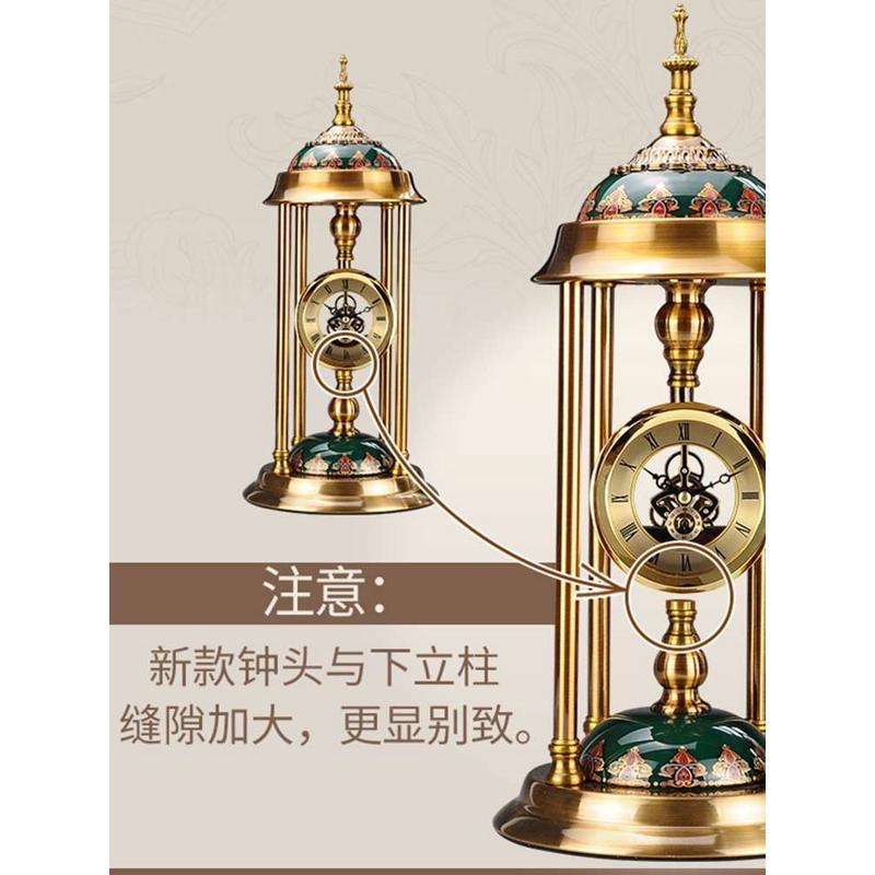 欧式轻奢华台式钟表座钟摆件坐钟摆设创意客厅台钟桌面时钟装饰品