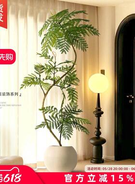 仿真植物蓝花楹落地盆栽仿生绿植摆件客厅沙发边家居装饰盆景假树