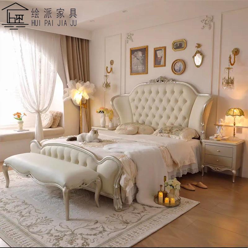 美式实木床欧式高端床轻奢床法式婚床现代简约主卧双人轻奢豪华床