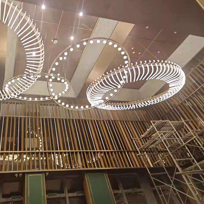 圆环吊灯LED圆形公室健身房店铺大堂圆圈工业风灯环形工程灯具