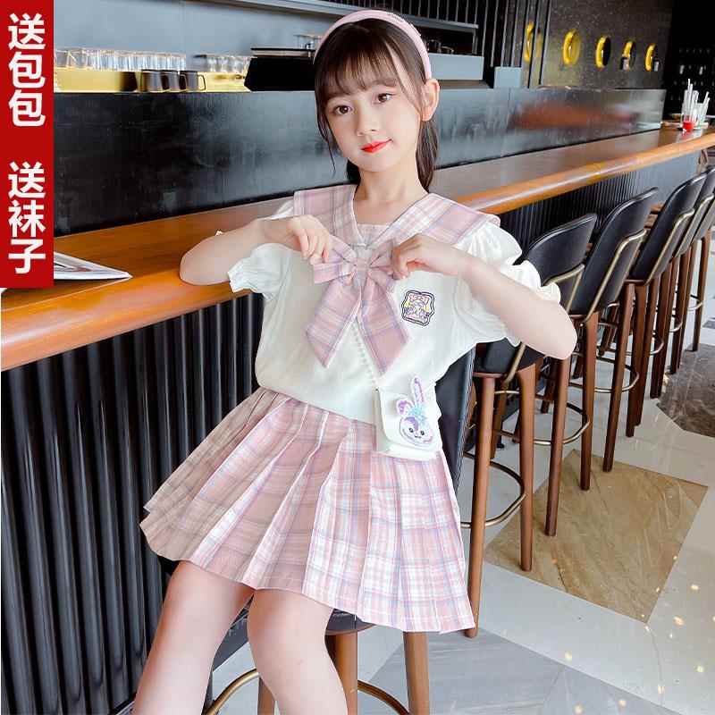 女童连衣裙2025新款洋气夏装jk制服套装夏款小学生学院风裙子夏天