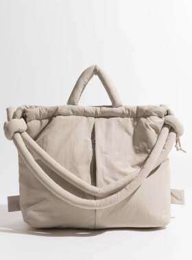 Casual nylon padded tote bag designer soft puffer women shou