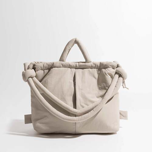 Casual nylon padded tote bag designer soft puffer women shou