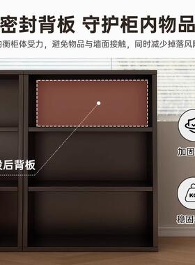 书架置物SG002060架柜一体靠墙黑色简约格子客柜中古厅收纳储物书