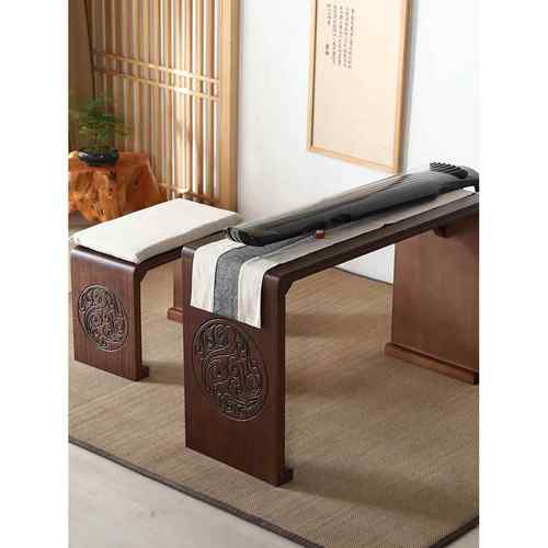 实木古琴桌凳仿古中式书法桌古筝桌子禅意练字国学桌茶桌共鸣琴桌