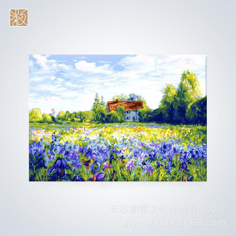 数字油画厂工手油家画手绘填充挂画风景57105物人客厅卧室装饰油