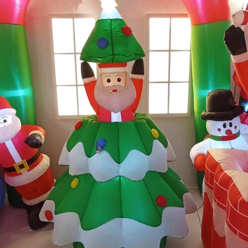 耶诞装饰品电动充气耶诞老人雪人摇头熊摆件店面装饰布置彩灯气模 - 封面