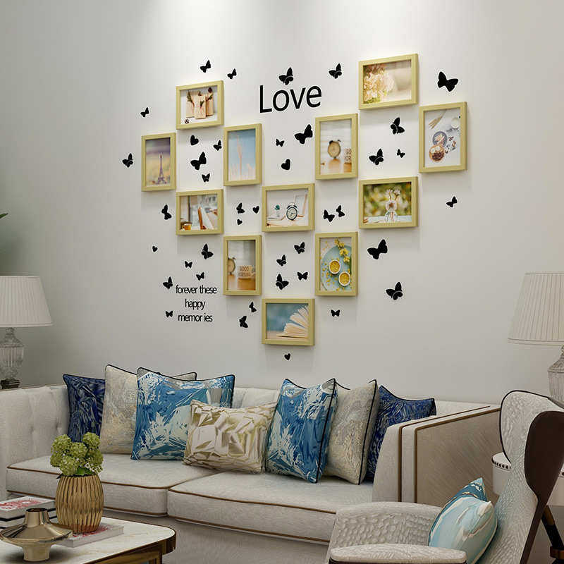 创意照片墙组合相框挂墙免打孔洗照片相片网红房间装饰品送蝴蝶贴,家居饰品,照片墙,淘宝优惠券,粉丝福利购,淘宝优惠卷