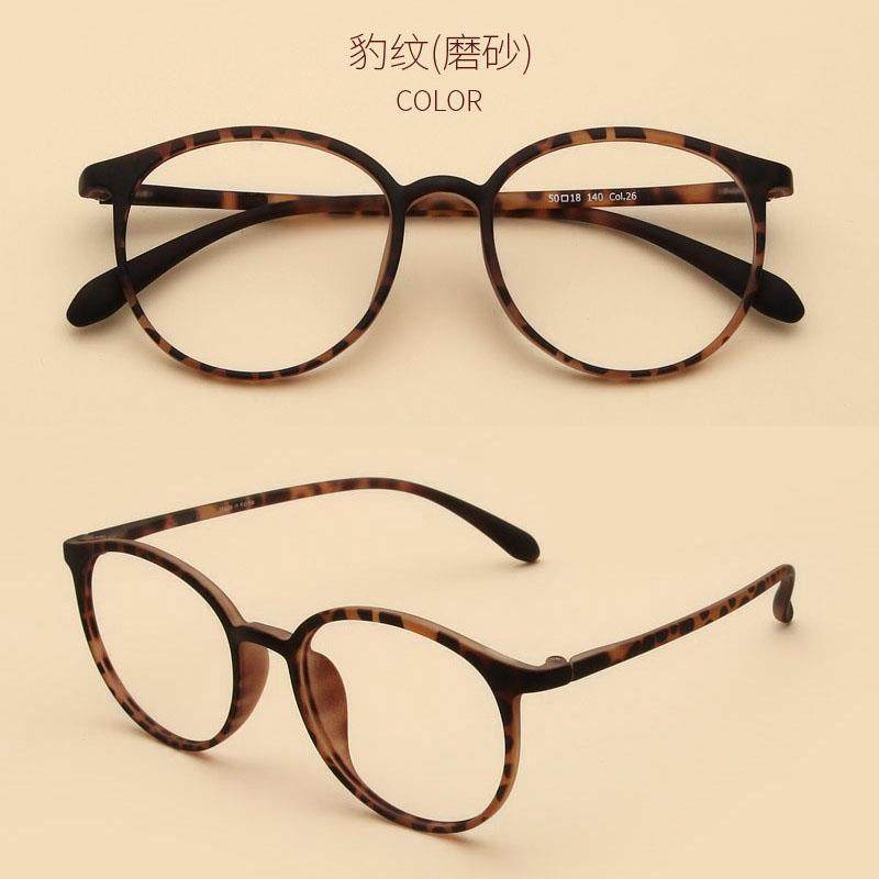 高档韩国防蓝光辐射豹纹玳平眼镜女男大度脸圆瑁框无数光护目镜近