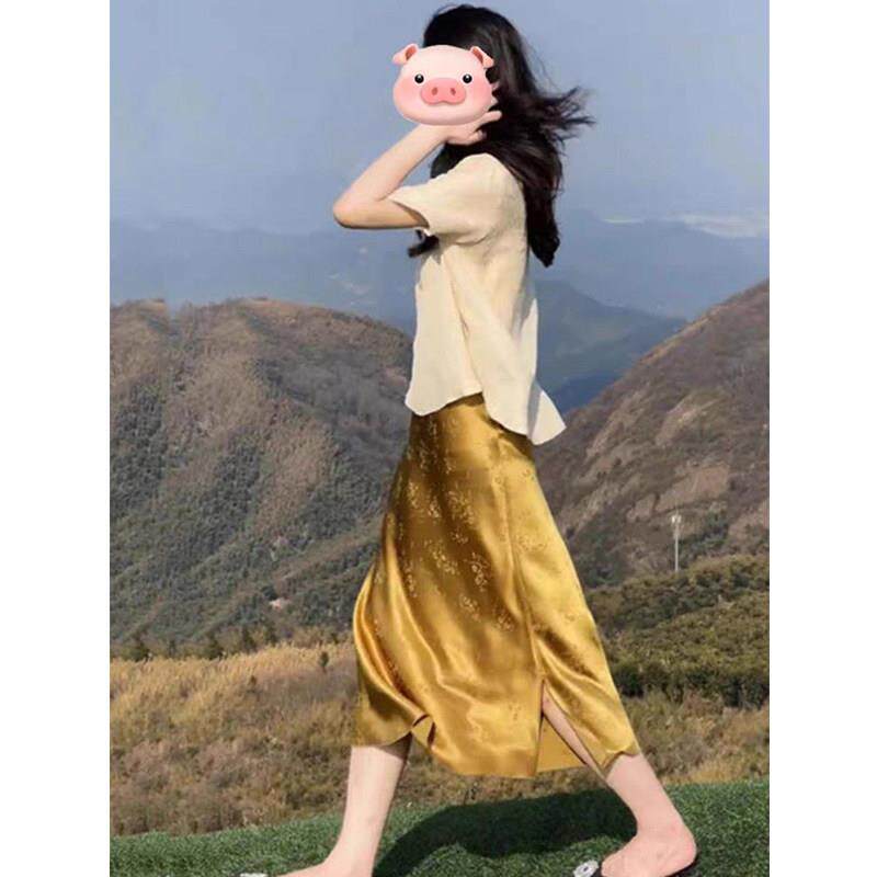 欧洲站2026新款初夏独特绝美小套装新中式国风半身裙子两件套气质