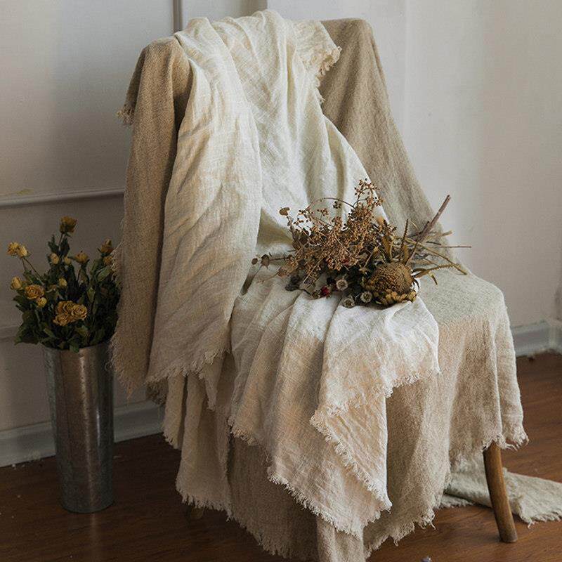 森系北欧简约棉麻沙发罩单人纯色布料面料防尘沙发套笠 ins风拍摄