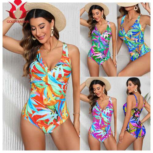Floral Plunging Flutter Strap Tummy Control One-Piece