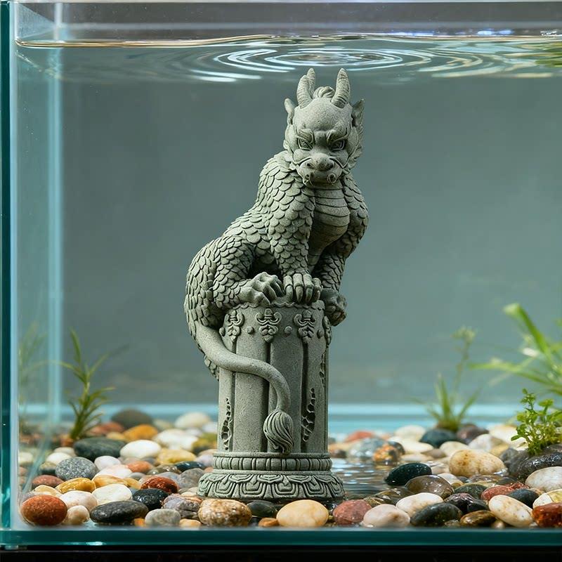 青砂石盘龙花园流水装饰摆件假山鱼缸茶桌桌面高端大气工艺品造景