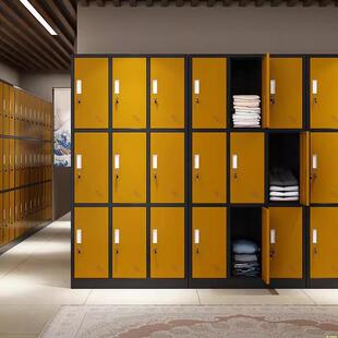 直销新款 更衣柜员工宿舍铁皮柜浴室健身房储物柜美容院存包柜现代