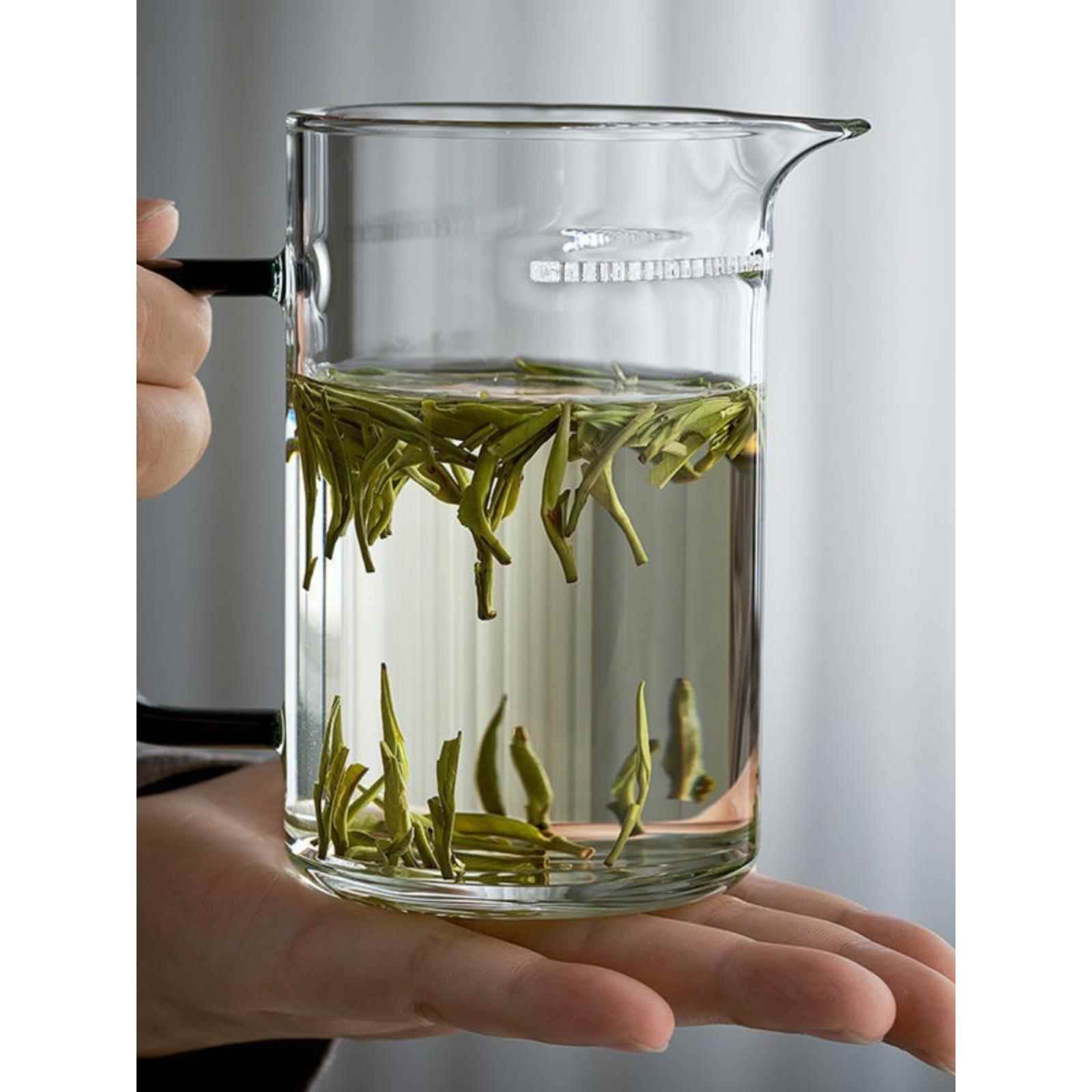 公道杯茶漏一体玻璃加厚耐热分茶器家用月牙泡茶杯过滤茶水分离杯