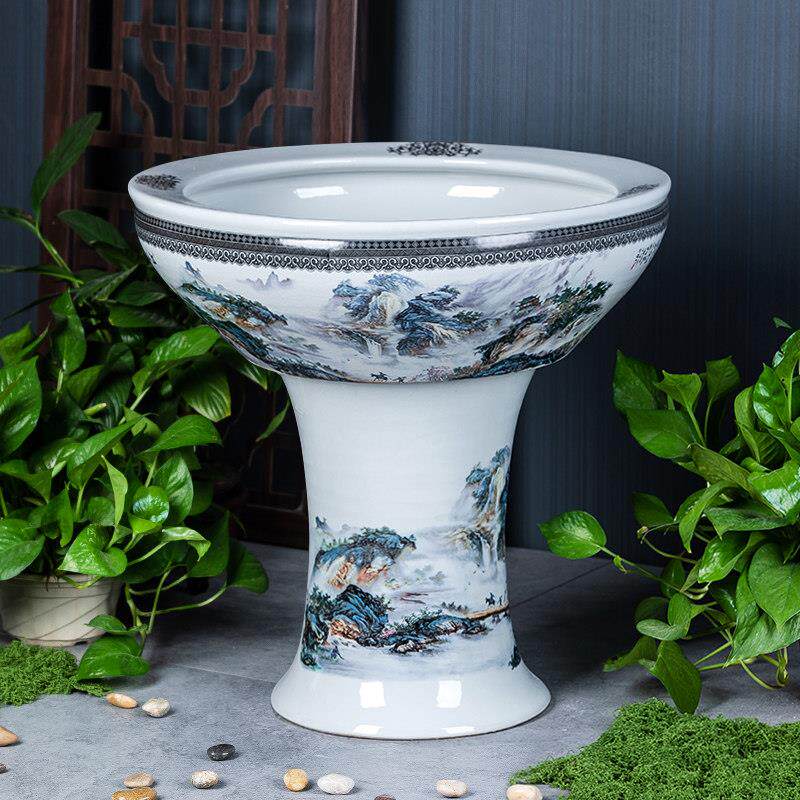 景德镇陶瓷鱼缸养金鱼缸乌龟缸睡莲盆荷花缸碗莲缸特大号鱼缸客厅