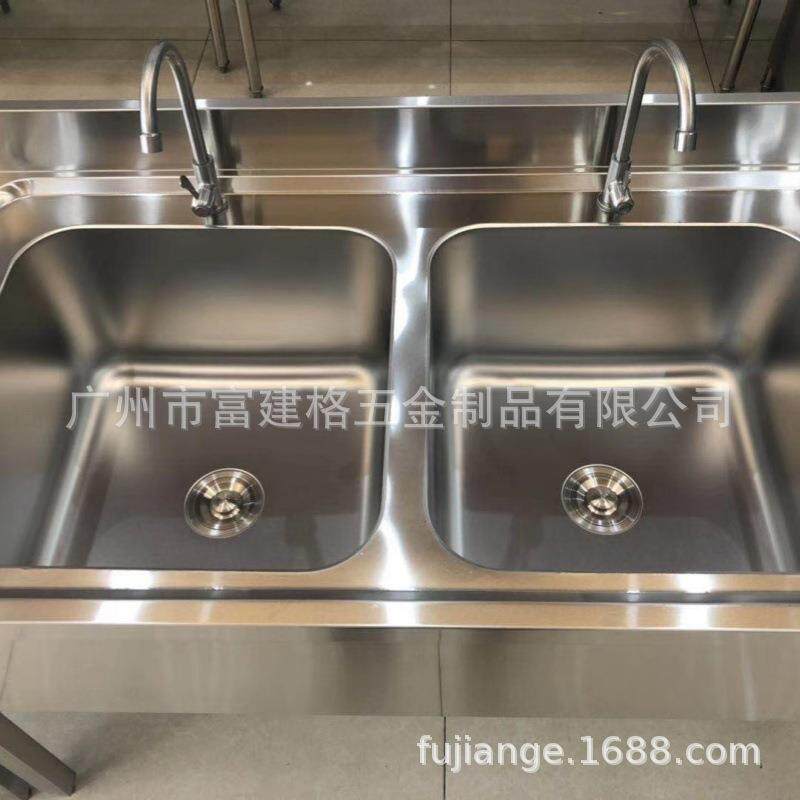 酒店304不锈钢水池工程款加厚水洗不锈钢水槽单槽双槽三槽通用
