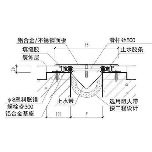厂家直供地面平面变形缝FTM铝合金建筑金属盖板型伸缩缝