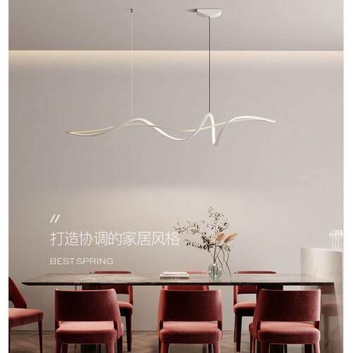 个性餐厅吊灯 1.6米现代1.2一字1.4长条饭厅吧台极简约led餐桌灯