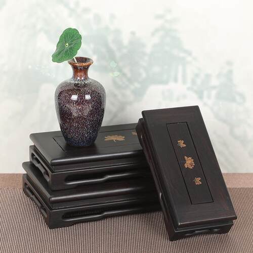 厂货源爆奇款红木底实木雕刻座002紫光檀石紫砂壶展家示架