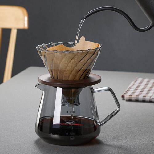 Glass coffee pot coffee with coffee filter cup coffee filte