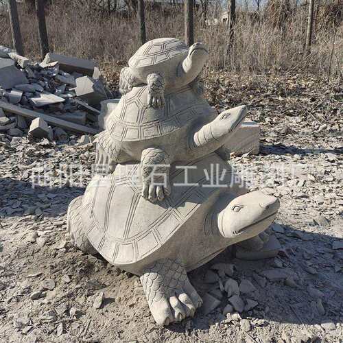 石雕乌龟 青石龟 大理石头乌龟雕刻三层母子龟园林摆件
