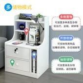 约现代简床n头柜简易置物架北is风卧室床CL边仿实木收纳小柜欧子