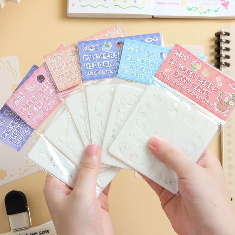 花意盎然镂空模板手抄报模板 品质油画棒模板镂空绘画模版