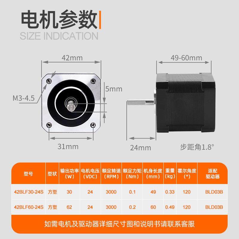 42BLF直42BLF流无电高速300转低压机024V可调刷速有霍尔工厂直销