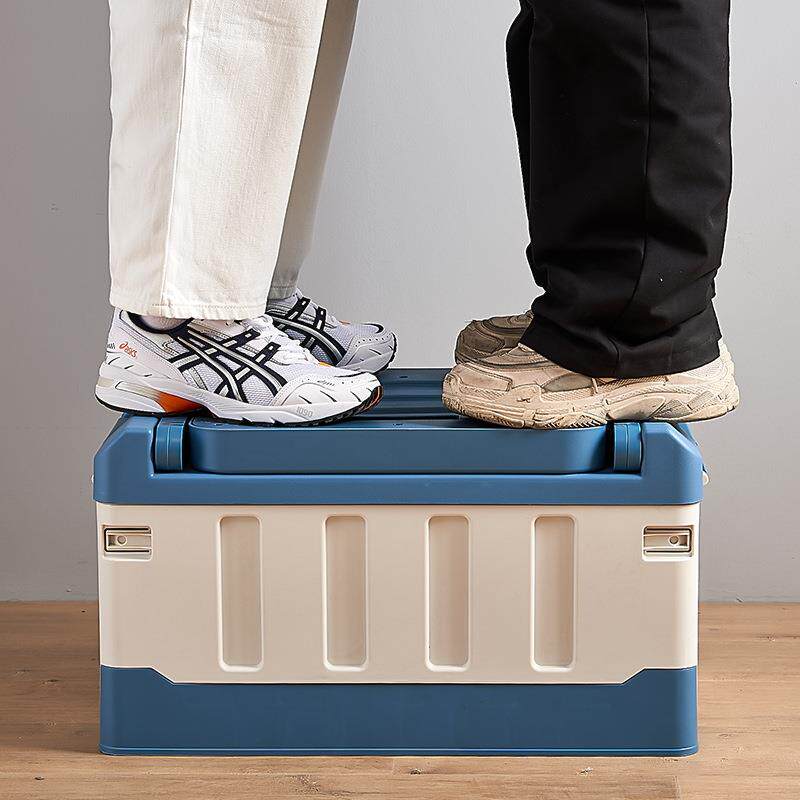 升级可当户外露营可坐的收纳物箱折叠箱野营整箱载后备置物箱车衣