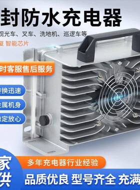 定制大功率防水充电机电动叉车洗地机24V48V72V15A25A车载充电机